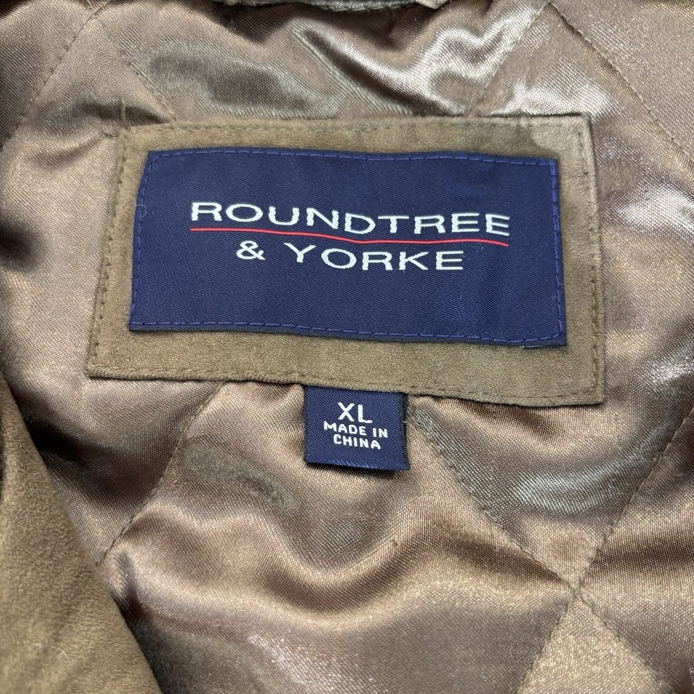 Roundtree & Yorke Mens Bomber Jacket Xl Thinsulate Insulated Full Zip Suede Look - Picture 2 of 16